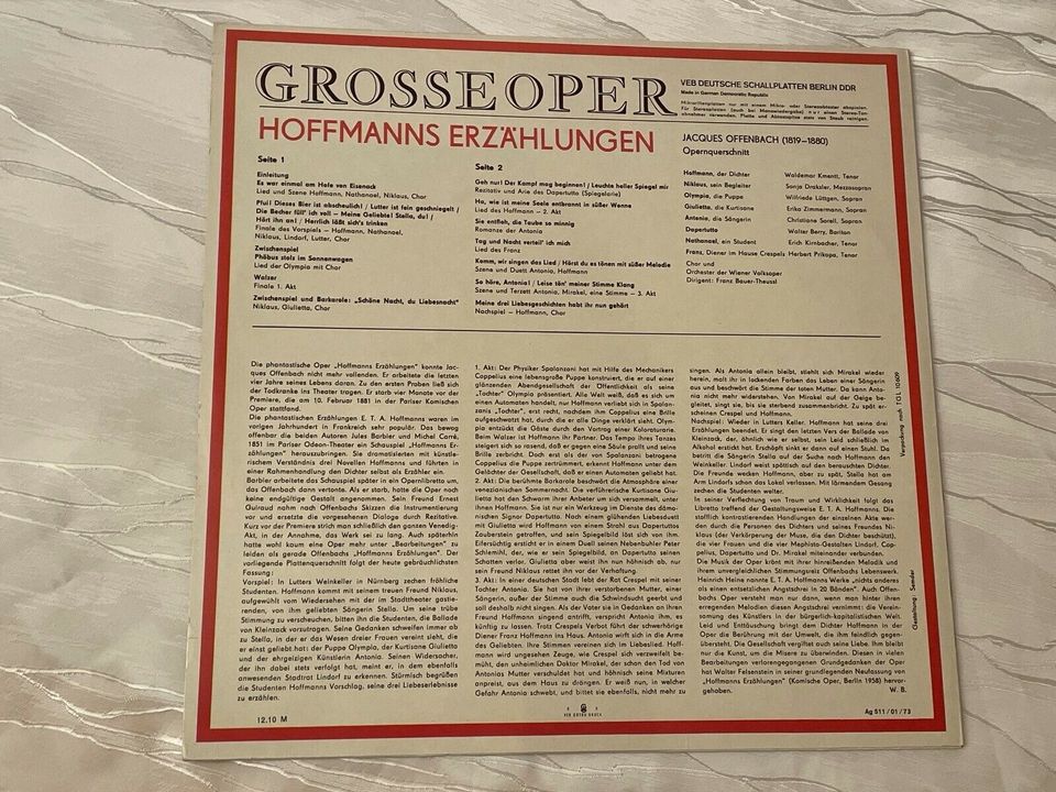 Konvolut ETERNA DDR Vinyl Schallplatten Große Oper Klassik 6 Stk. in Berlin