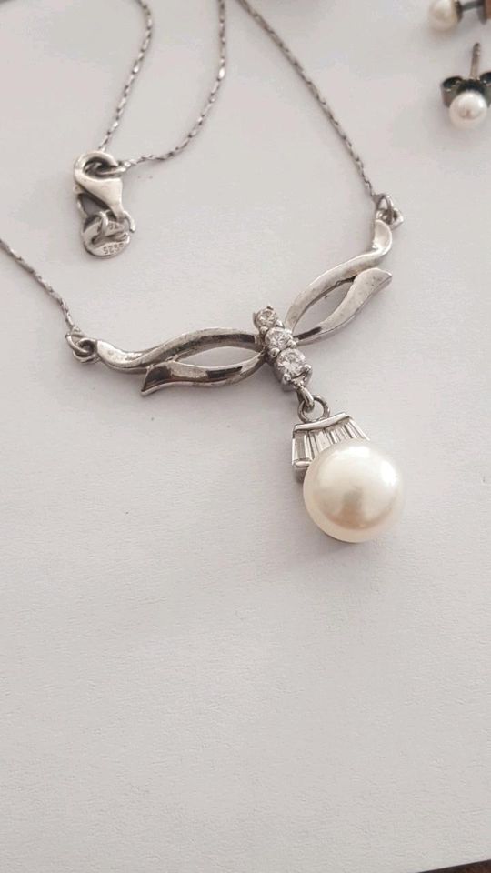 echter Silber Schmuckset mit echten Perlen 925er silber in Berlin