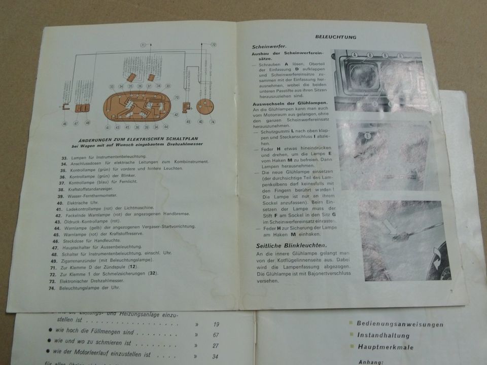 Betriebsanleitung Handbuch Fiat 125 Special 05/1971 + Änderungen in Wittstock/Dosse