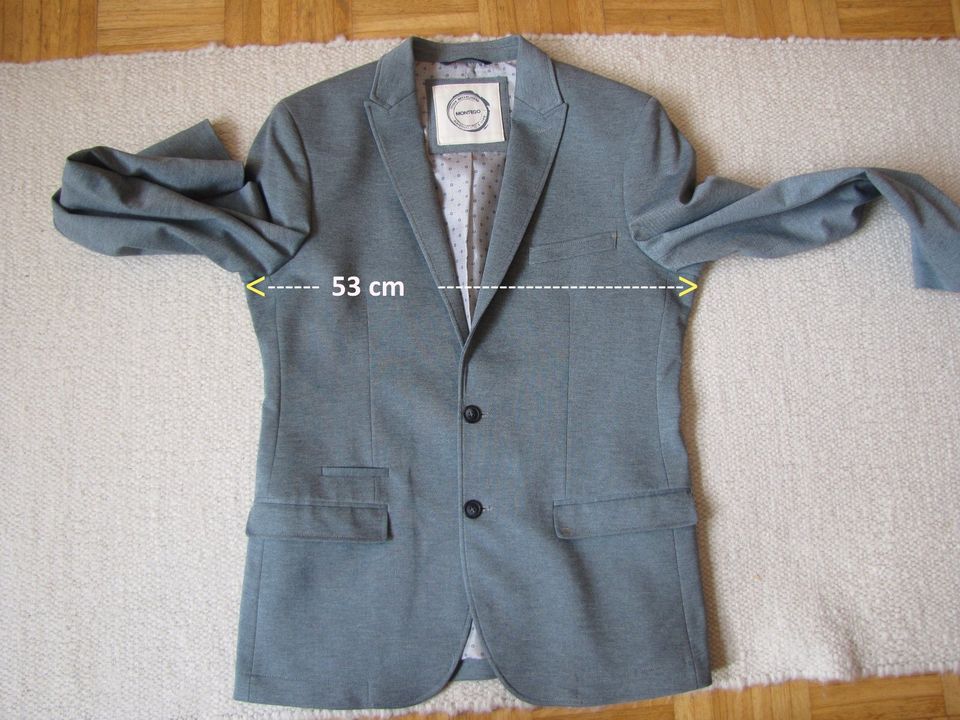 Herren Jersey Blazer Sakko Türkis MONTEGO Mischgewebe Gr. 46 in Brilon