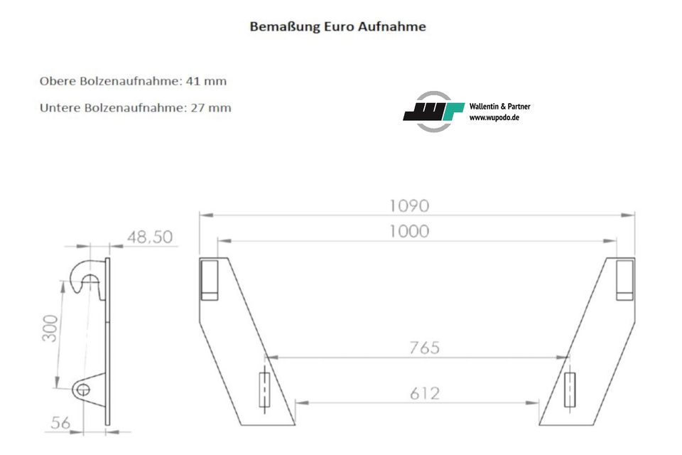 Palettengabel Euro Aufnahme Frontlader ALÖ in Wesenberg