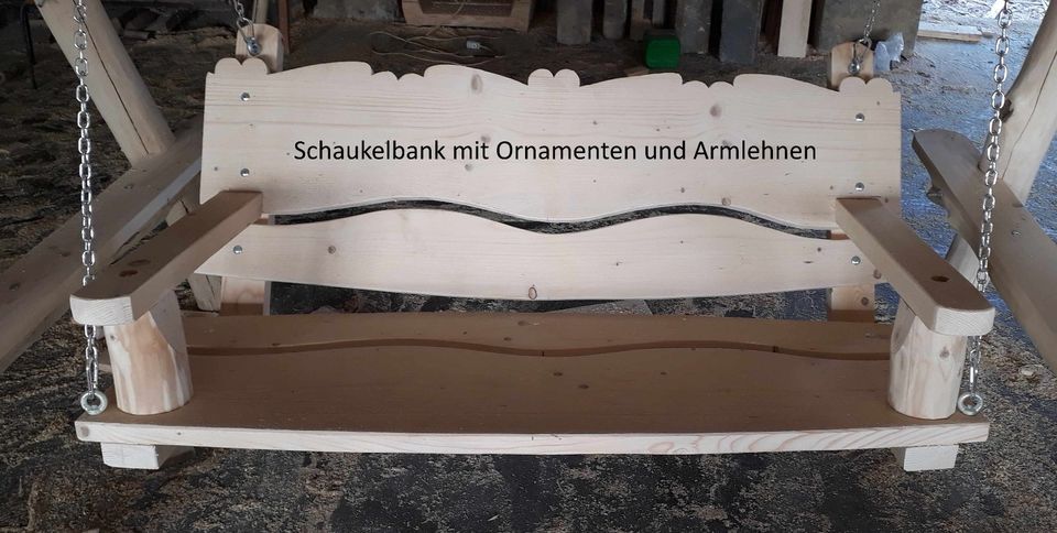 XL Rustikale Schaukel mit Dach, Hollywoodschaukel Blockstammholz in Heidenrod