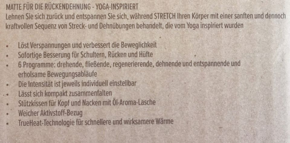 HoMedics STRETCH+ Yoga Massagematte + Wärmefunktion + Aromalabel in Dörfles-Esbach