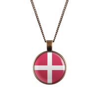 Dänemark Kette - Bronze Vintage Halskette mit Flagge Fahne Hessen - Trendelburg Vorschau