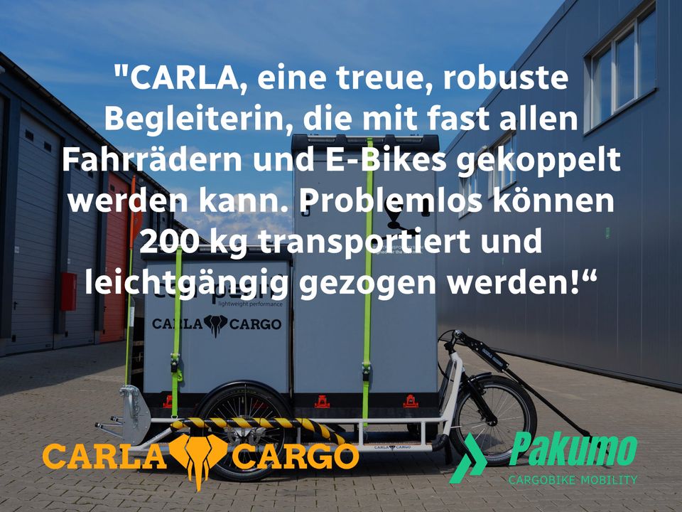 2024 CARLA CARGO Lasten-Anhänger Fahrrad 200 kg Zuladung | Trailer & Handwagen für eBike, Pedelec | ideal für Gewerbe, Hof, Werksgelände | Verleih Probefahrt bei Pakumo Cargobike Paderborn in Paderborn