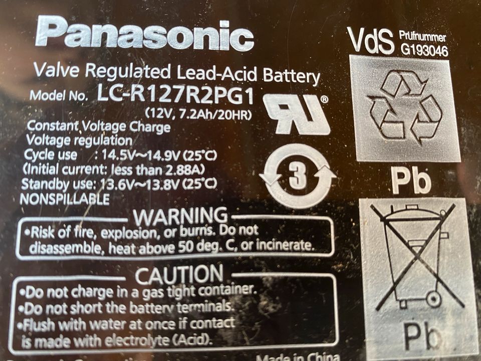 Batterie Panasonic LC-R127R2PG1 in Gaimersheim