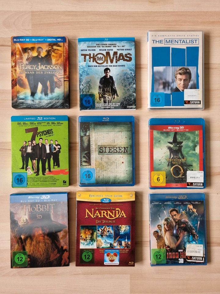 3D Blu-Ray Iron Man, OZ, der Hobbit, Pery Jackson, Narnia in Hamburg