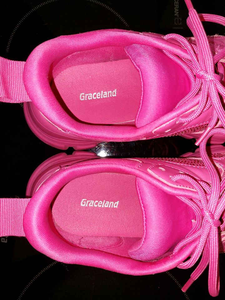 GRACELAND Sneaker / PINK mit Glitzersteinen / Größe 38 in Lügde