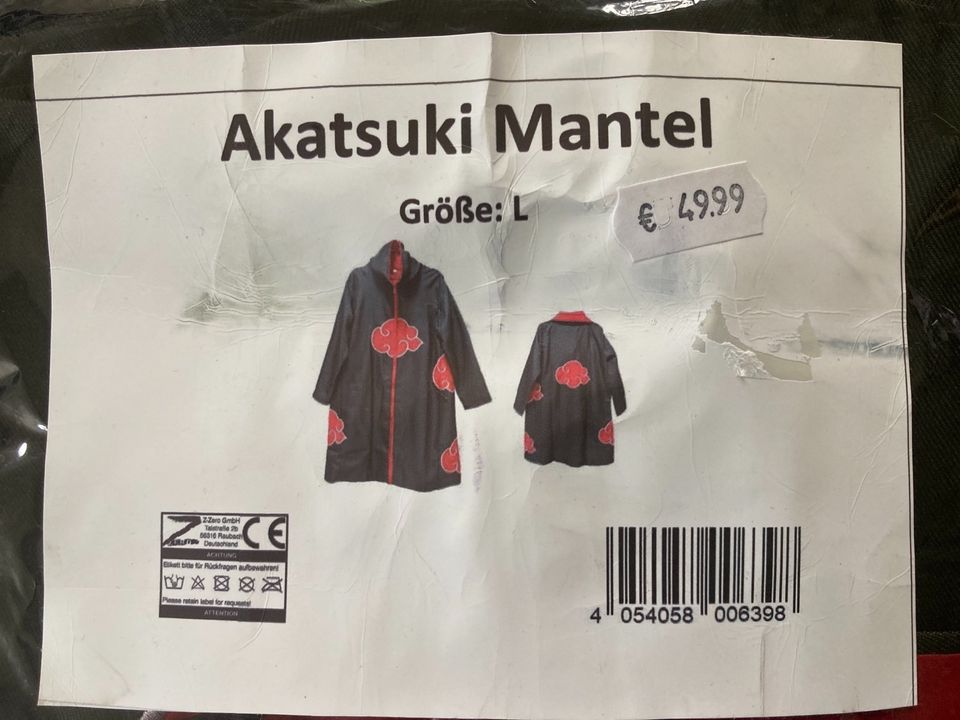 Akatsuki cosplay Mantel Naruto in Leck