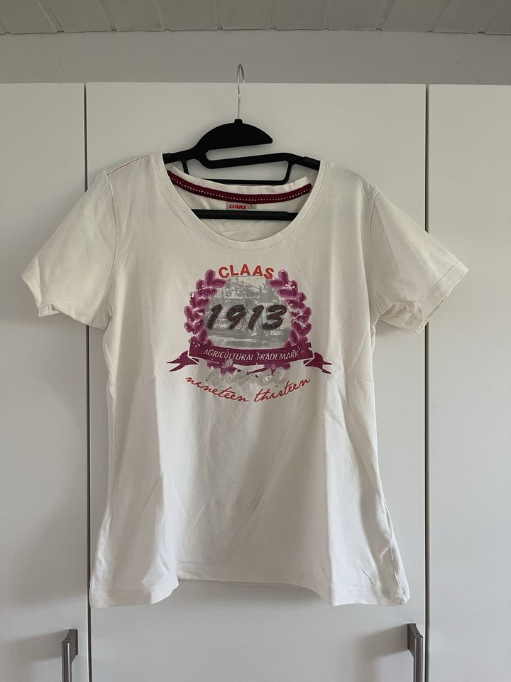 CLAAS Damen T-Shirt weiss Größe XL Rundhals in Mengkofen