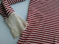 Deerberg Shirt *  Baumwolle * Gr. 42/44 * rot - weiß * mit Spitze Niedersachsen - Celle Vorschau