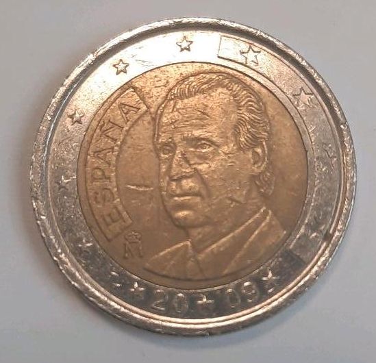 2 Euro Münze ESPANA 2009 "M" in Meiningen
