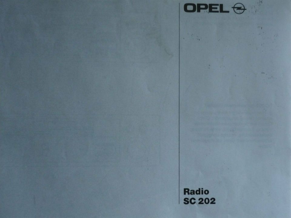 Opel Autoradio SC 202 Bedienungsanleitung in Weyhe