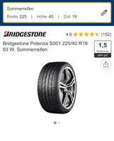 Bridgestone Potenza S001 225/40 R19 93 W, Sommerreifen Aachen - Eilendorf Vorschau