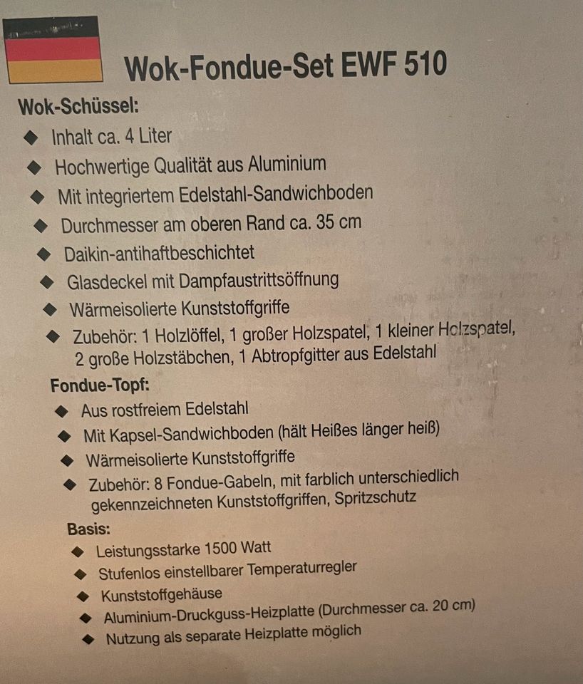 Wok-Fondue-Set Condel 1500W in Freiburg im Breisgau