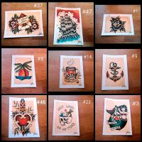 Angebot! Tattoo Flash Bilder/Deko A5 Old School ORIG. Zeichnung Thüringen - Arnstadt Vorschau