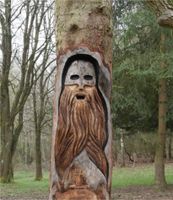 Baumstamm schnitzen Carving - Wikinger Schwert Axt Hessen - Rotenburg Vorschau