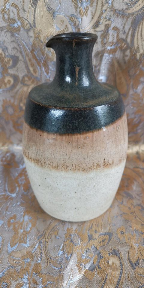 ⭐ schöne Keramikvase Vase beige braun Gefäß unbeschädigt in Velten