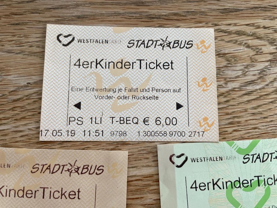 4er Kinder Ticket Stadtbus Lemgo drei mal in Lemgo