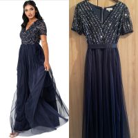 Maya Deluxe Kleid Blau Glitzer Pailetten Hochzeit Größe 42 Bayern - Offenberg Vorschau