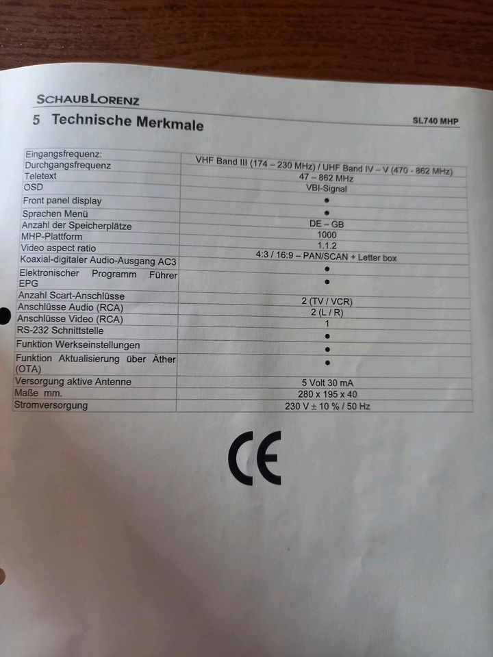 Satelitenreciver SchaubLorenz in Nonnenhorn