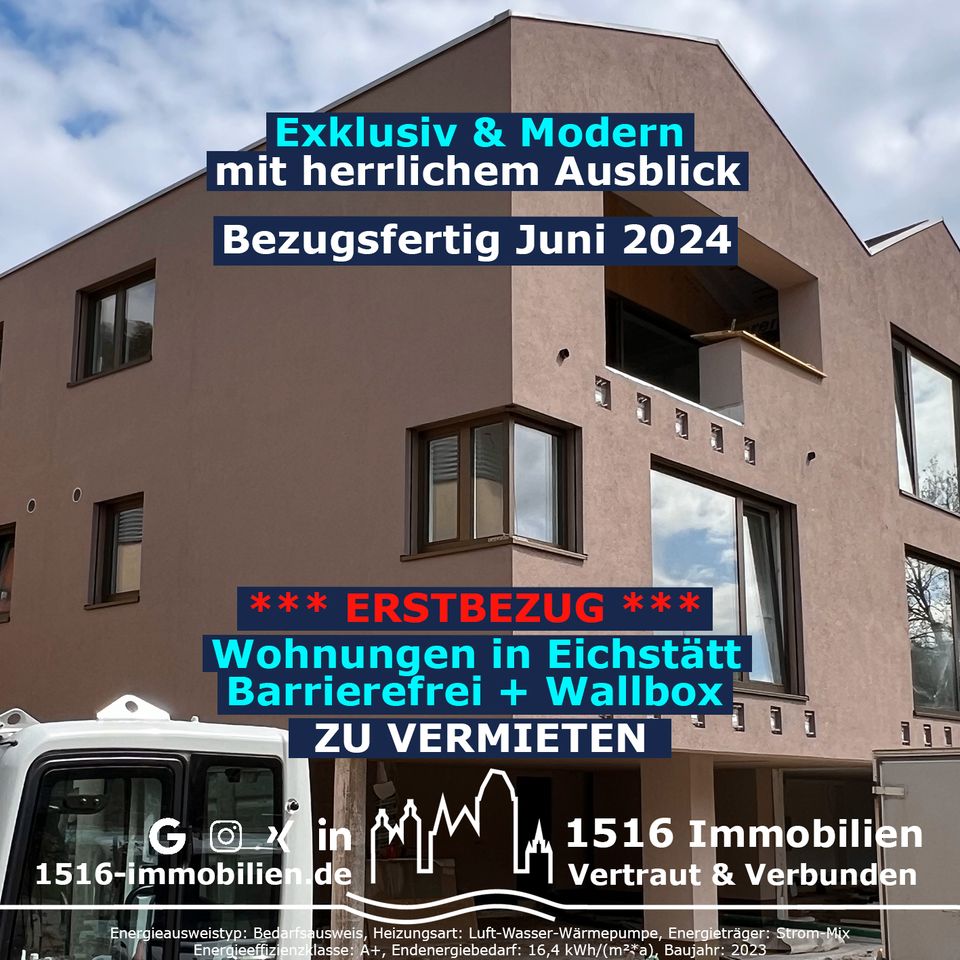 *Erstbezug* - Barrierefreie 2ZKB - Modern, exklusiv und mit herrlichem Ausblick in Eichstätt