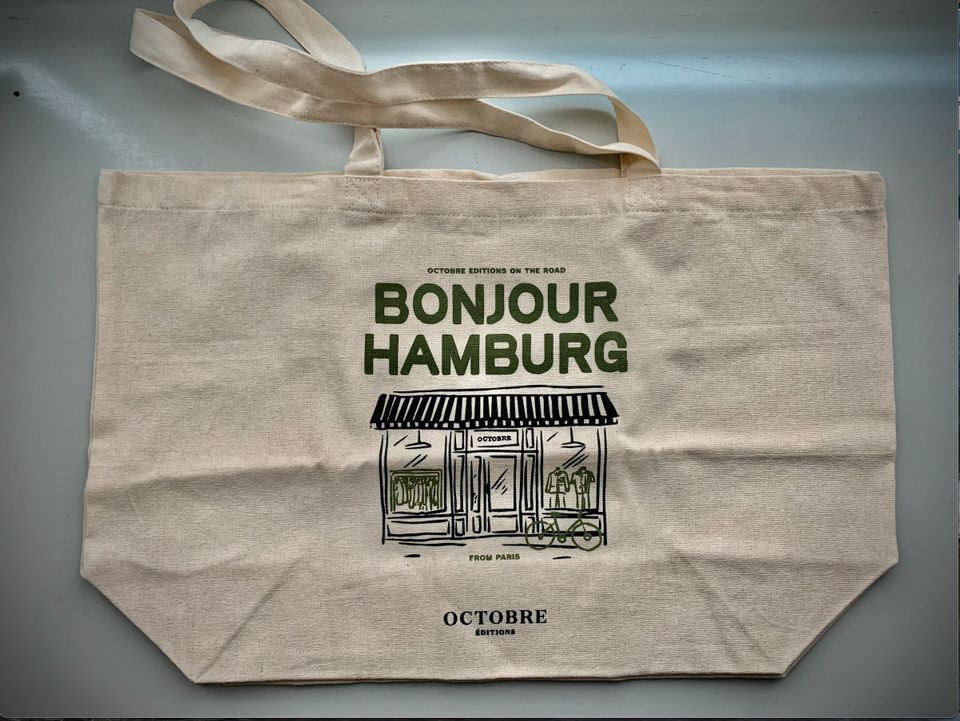 "Neu" October Sezane Tote Bag - Bonjour Hamburg Baumwolle Tasche in Hamburg