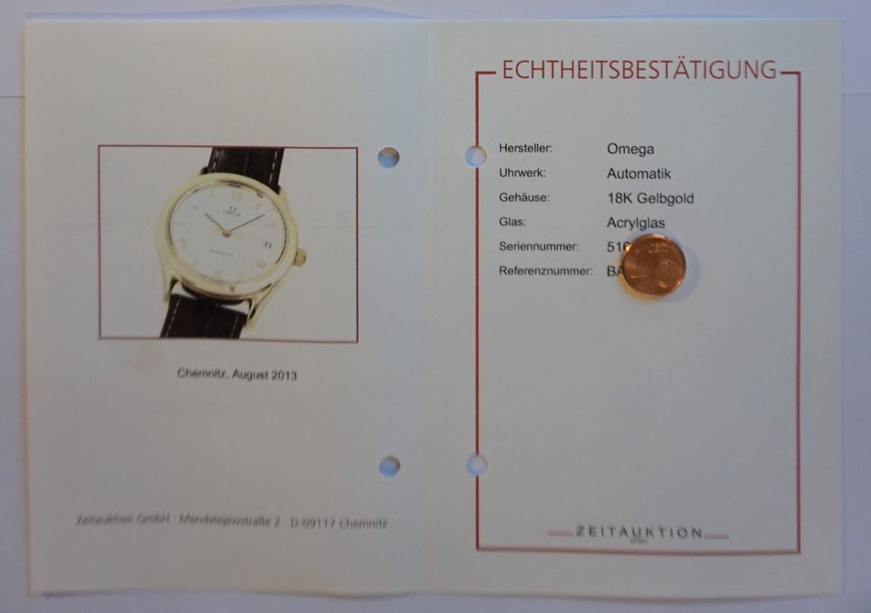 OMEGA SPEEDMASTER 18K (0,750) GELB GOLD AUTOMATIK Herrenuhr 34mm in Quedlinburg