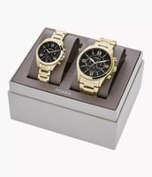 Fossil Uhr Set Geschenkset goldfarben Gold Edelstahl Chronograph Rostock - Stadtmitte Vorschau