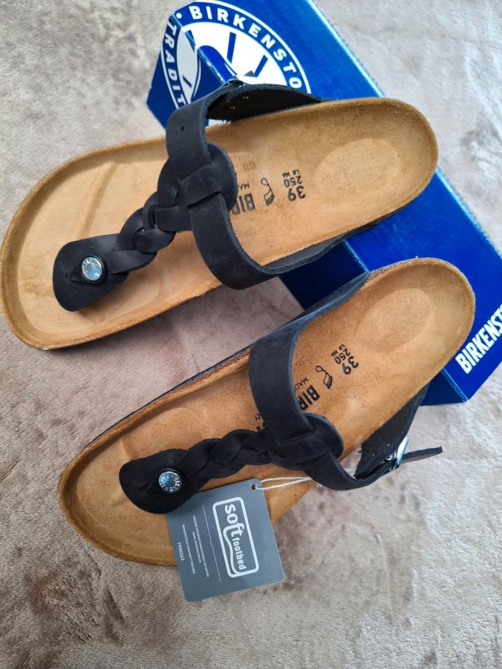 Birkenstock GIZEH  39 normale Weite schwarz Naturleder geölt NEU in Bad Schwartau