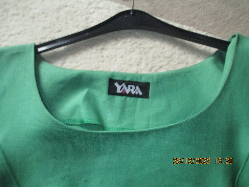 grünes Sommerkleid, Yara, Gr. 40, 100% Leinen (SZMR) in Konz
