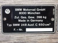 Original Blanko Typenschild BMW Motorrad R65 Typ 248 NEU Kr. Altötting - Neuötting Vorschau