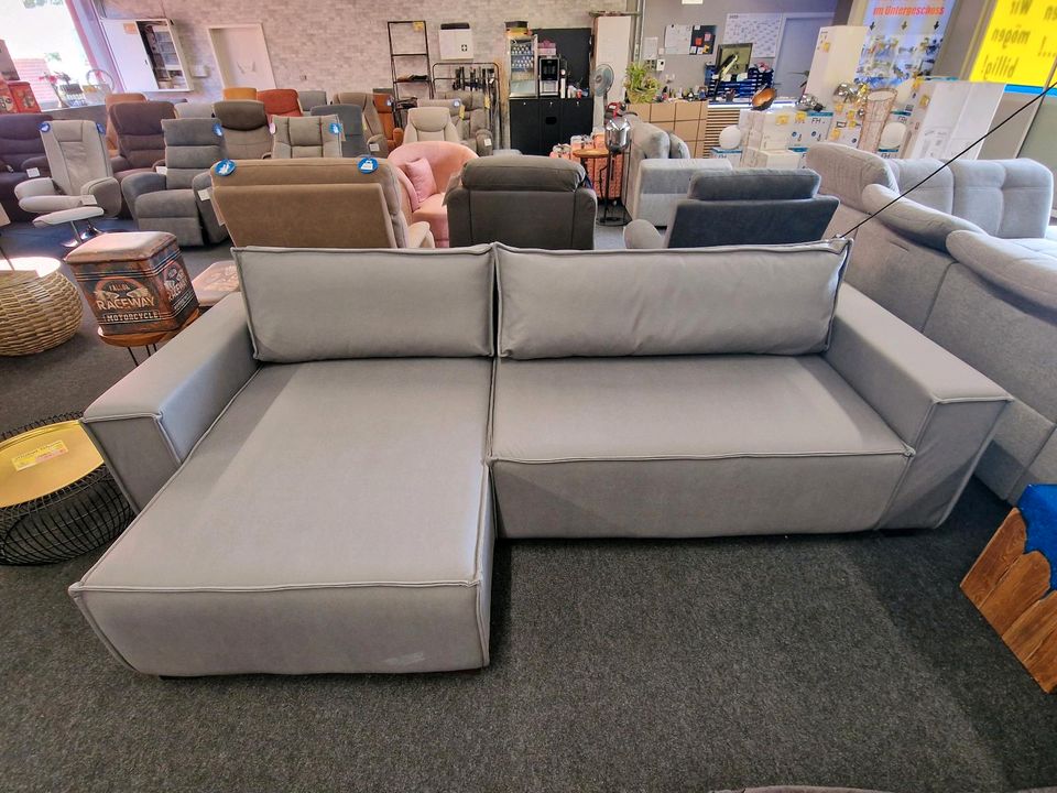 Sofa Ecksofa  L-Form Funktionssofa Schlaffunktion Bettfunktion in grau beidseitig montierbar wohnen Möbel Wurm in Osnabrück