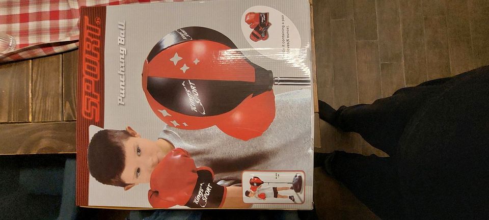 ☝️Neu Kinder Punching Ball Box-Set Boxsack Handschuhe Boxen OVP in Bleicherode