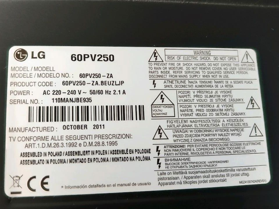 LG Plasma TV 60 Zoll in Iserlohn