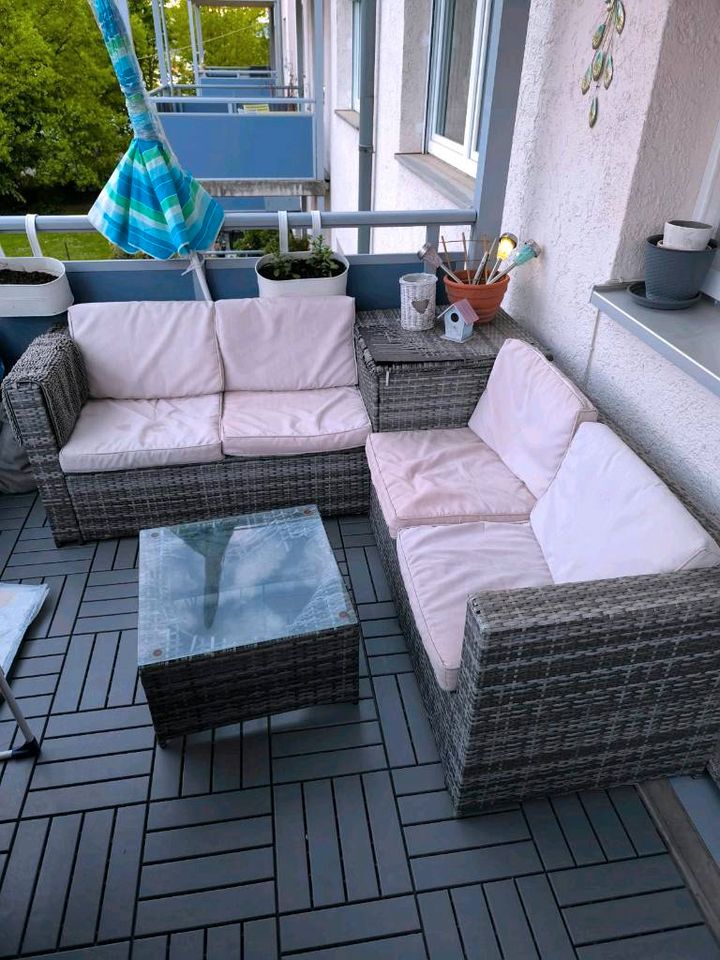 Lounge Gartenmöbel-Set, Balkonmöbel-Set, Doppelsofa, Couch Tisch in Gelnhausen