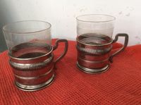 zwei antike Teegläser Jugendstil Vintage Metall Jenaglas Baden-Württemberg - Heidelberg Vorschau