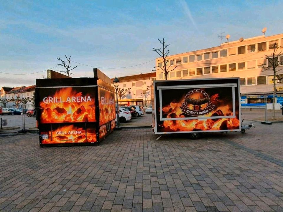 XXL Verschiedene Größen Imbissanhänger Imbisswagen mieten zu vermieten  verleih Foodtruck Verkaufswagen Grillwagen Dönerwagen Döneranhänger Foodtrailer Burgerwagen Wurstbude Streetfood Event mieten in Groß-Gerau