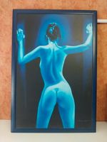 weiblicher Akt in Blau, Druck gerahmt, 107x73 cm!!!! Nordrhein-Westfalen - Gummersbach Vorschau