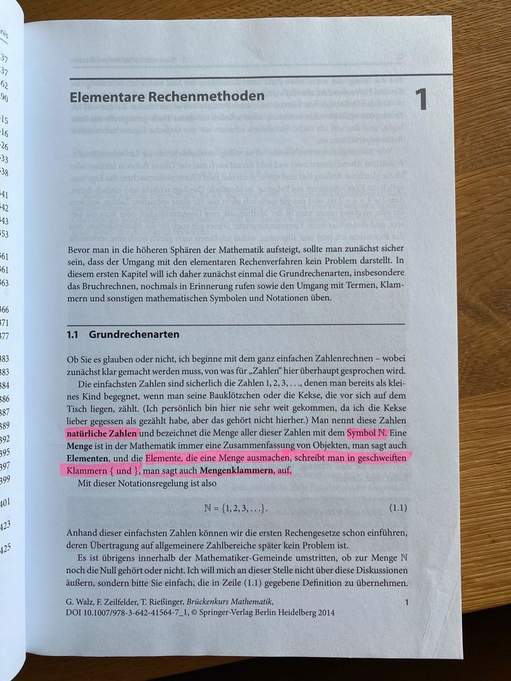 Brückenkurs Mathematik Walz/Zeilfelder/Rießinger in Bad Oeynhausen