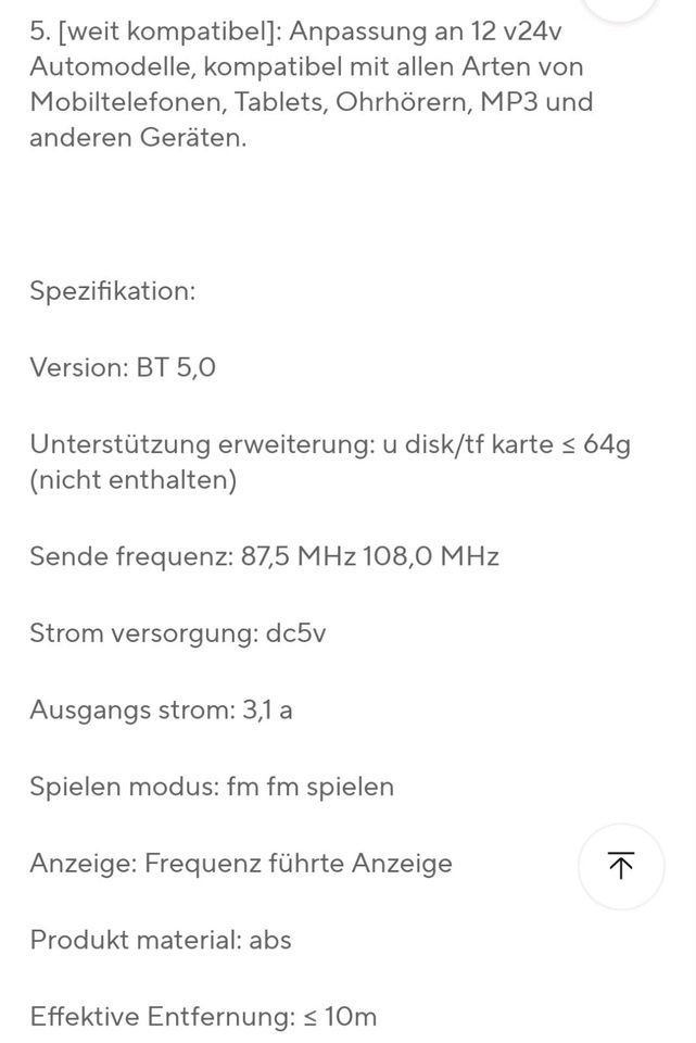 Auto Bluetooth MP3 Player, Ladegerät, Freisprechfunktion Neu in Hamm
