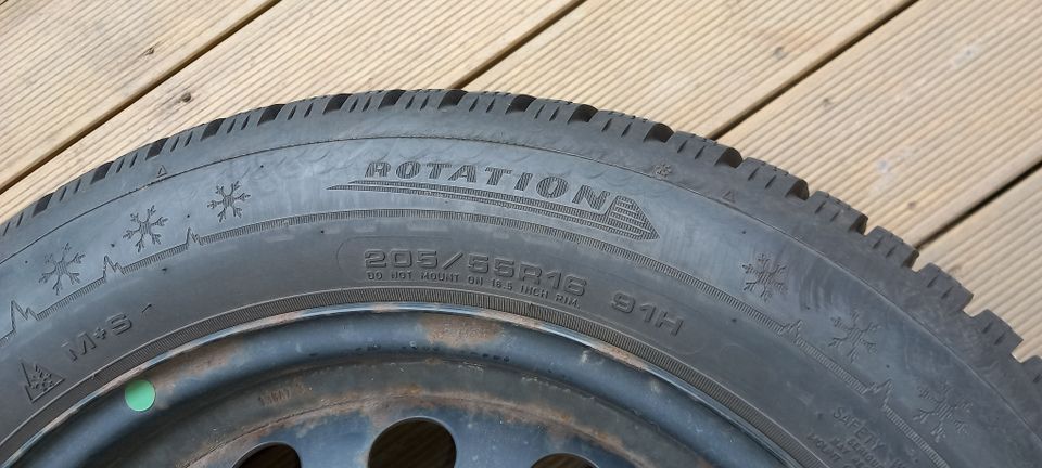 4 x Winterreifen auf Stahlfelgen mit RDKS Sensoren 205/55R16 91H in Alsdorf