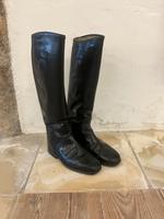 Leder Reitstiefel gebraucht schwarz 24cm eventuell 39 Bayern - Geisenhausen Vorschau