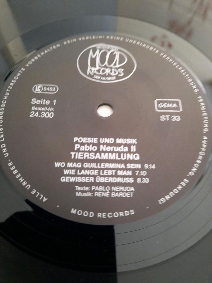 Poesie und Musik Pablo Neruda 2 Schallplatte Vinyl LP in Möglingen 