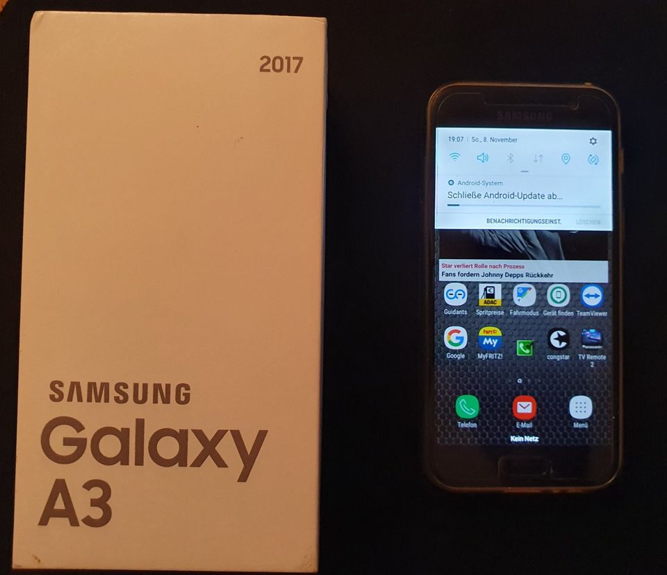 Samsung Galaxy A3,16 GB schwarz, mit Hülle und OVP in Recklinghausen