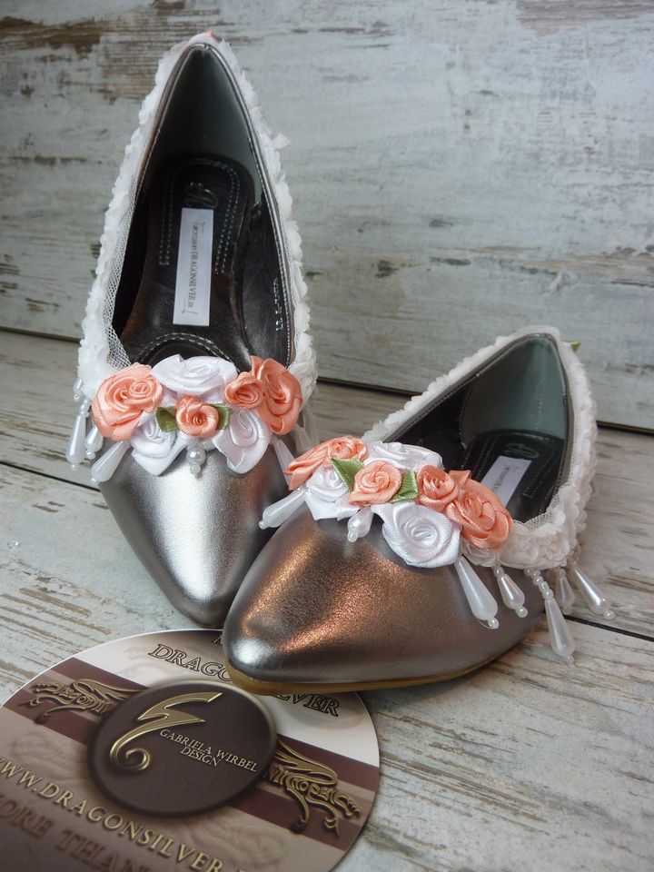 Ballerinas Märchenbraut Vintage Hippie Boho Unikate Metallic 37 in Langenselbold