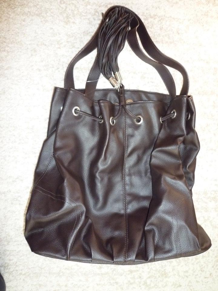 Handtasche / Beuteltasche mit Quaste, dunkelbraun, NEU m. Etikett in Nördlingen