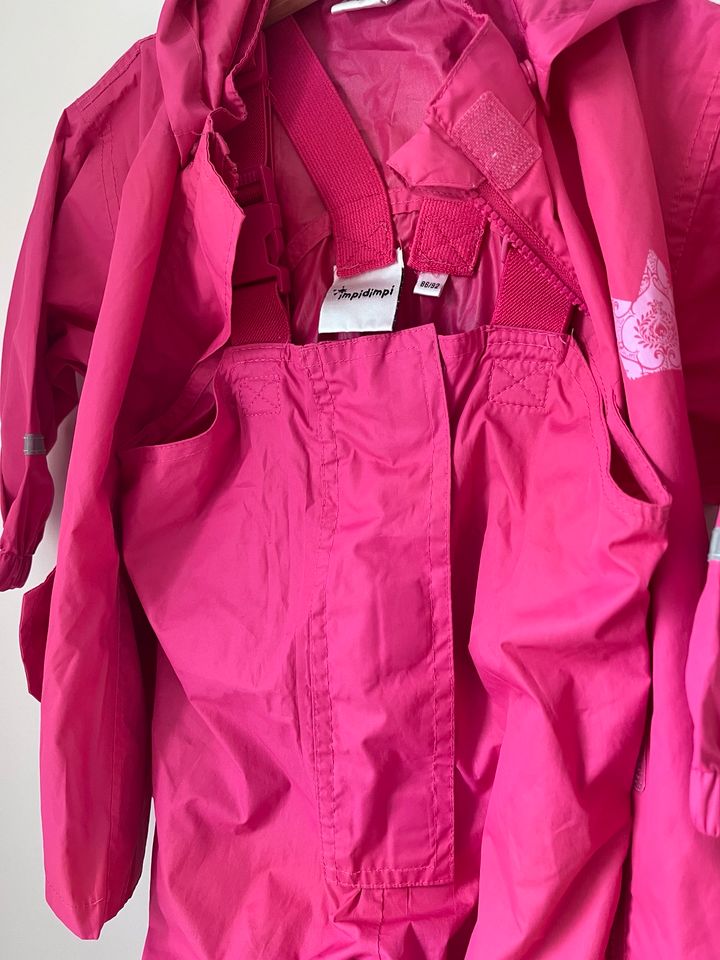 Regenjacke Matschhose Regenkleidung pink 86/92 impidimpi in Aßling