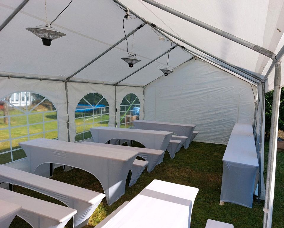 Partyzelt-Set 4x6m mieten, leihen/ Komplettpaket/ Zelt/ Pavillon in Gummersbach