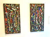 2x Acryl/ Leinwand 50x100 cm im Stil nach Jackson Pollock Niedersachsen - Osterode am Harz Vorschau